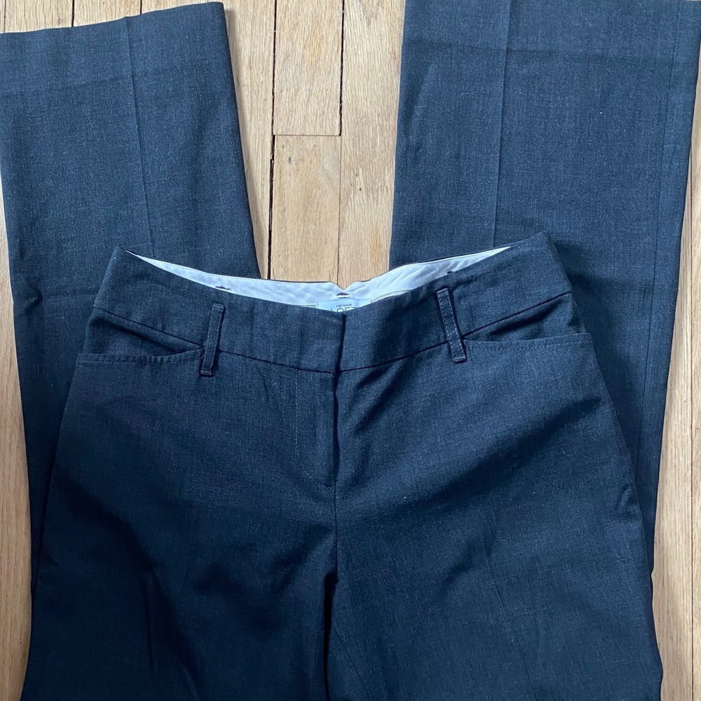 Ann Taylor pants womens 4 “Julie” gray 30” rayon polyester spandex office basics
